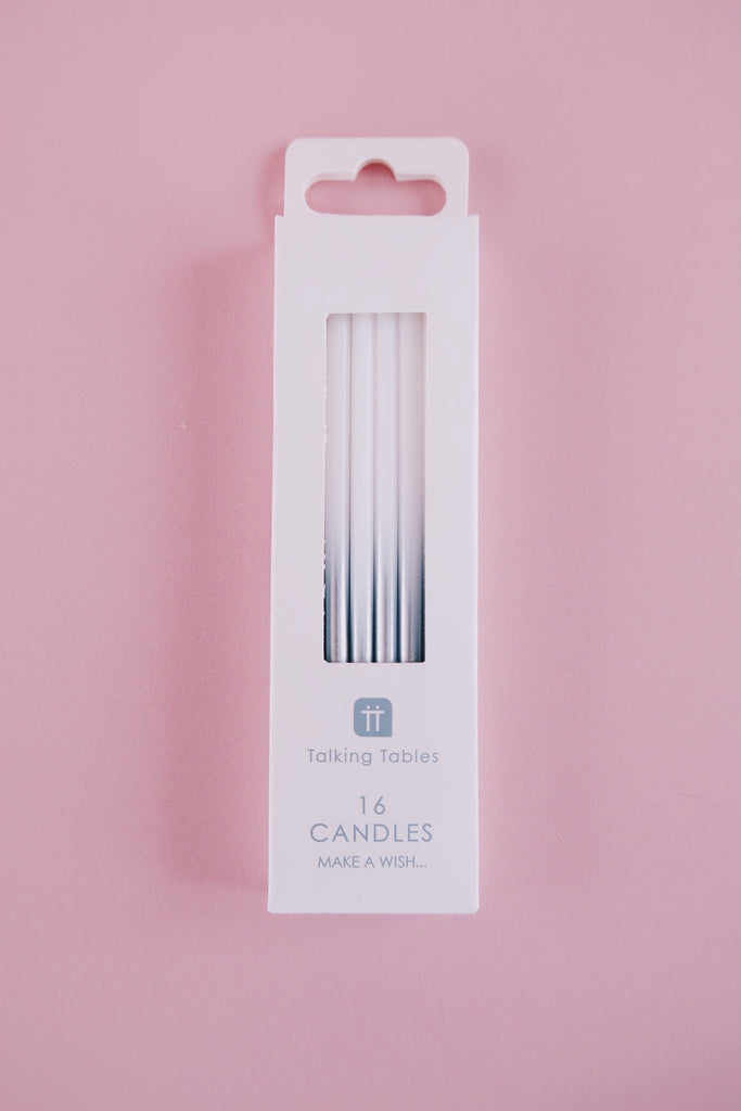 Silver Ombre Birthday Candles