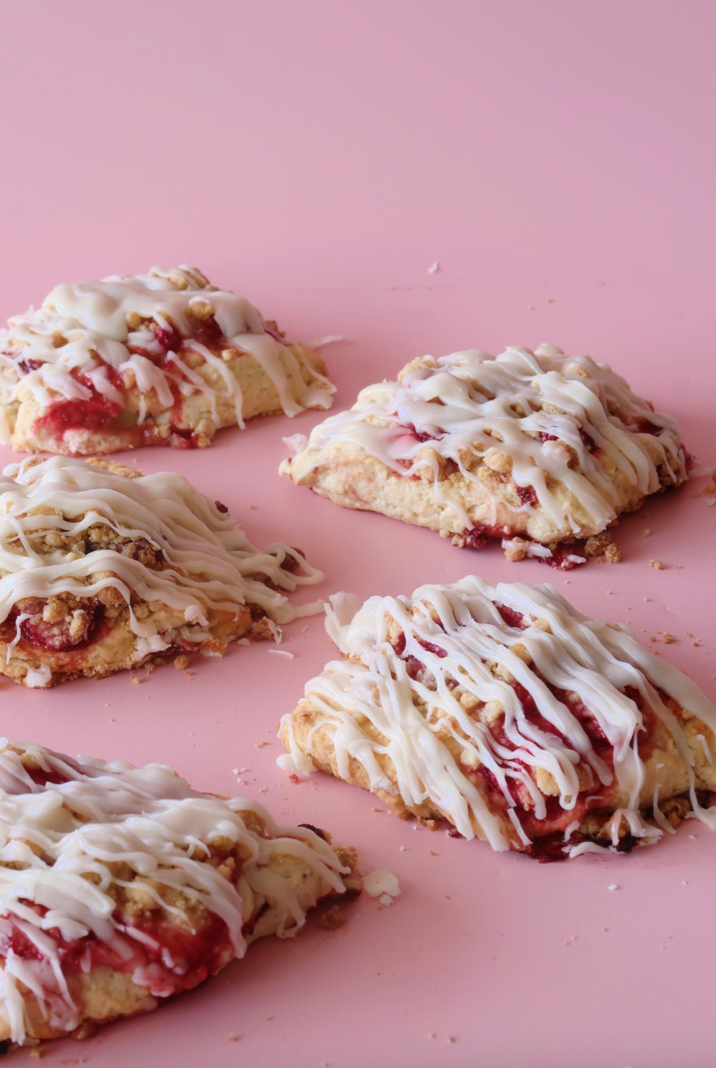 Strawberry Rhubarb Crumble Scone